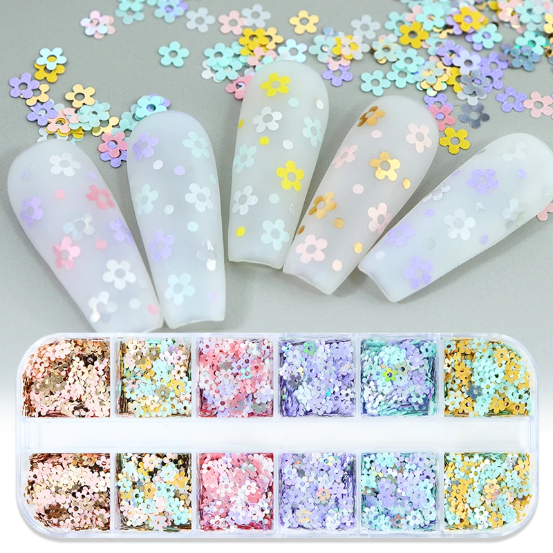 Décoration d'ongles Macaron fleur de prunier, petites fleurs colorées, paillettes pour bricolage, Design de manucure, acces