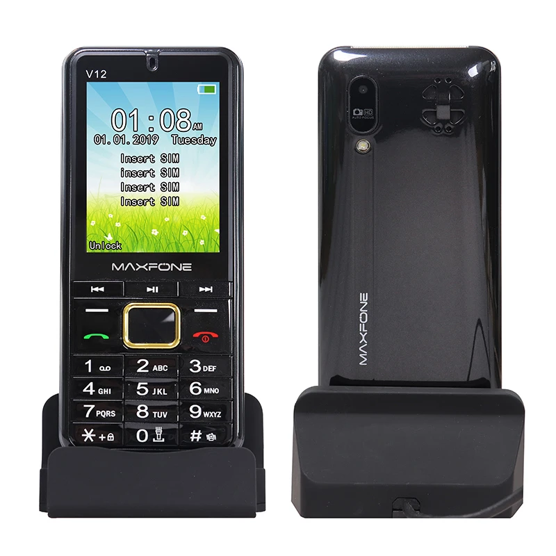 GSM 4 SIM Cards Four Standby Portable Radio MP3 MP4 Camera Big Torch Recorder China Cheap Telephones Russian Keyboard