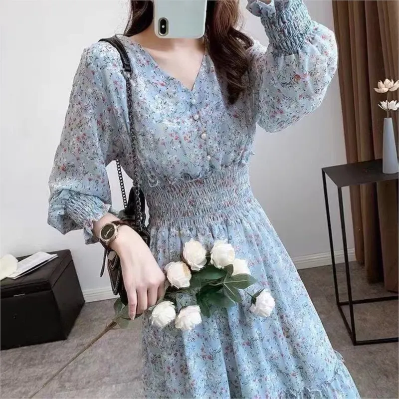 Floral Chiffon Summer Dresses for Women Elegant and Chic Fashion for Casual, Beach, Party, and Formal Occasions Korean Style 
