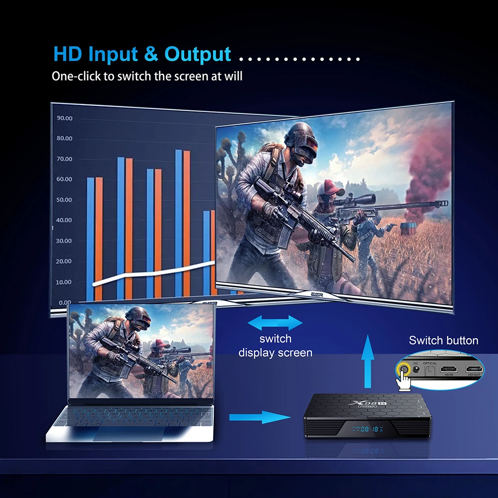 1000M X98H Pro Android 12 Smart TV Box Allwinner H618 Quad Core Set Top Box HD 4K AV1 2.4 5G Dual Wifi6 BT5 64GB Media Player