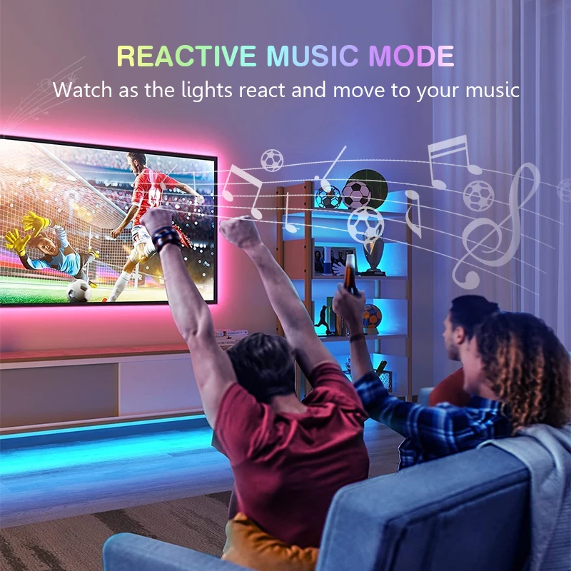RGBIC Lights LED TV Backlight Light With Camera, Music Sync, Wi Fi Smart App Strip Lights for Home Wall Gaming Movies Screen 