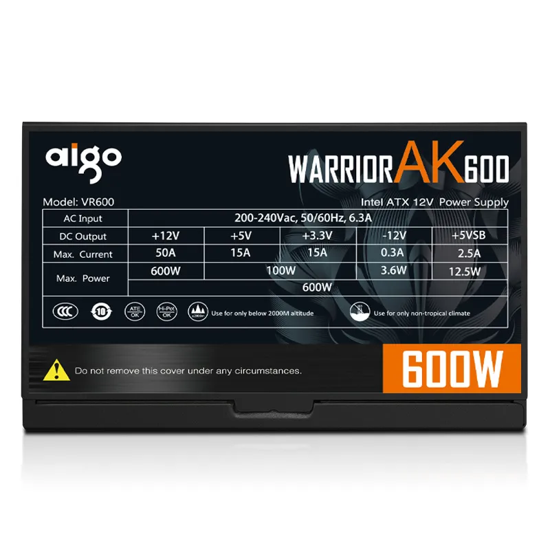Upgrade Your PC Power Supply with the Aigo AK 600W PSU Gaming Power Supply, Quiet Cooling, 24 pin ATX Connector