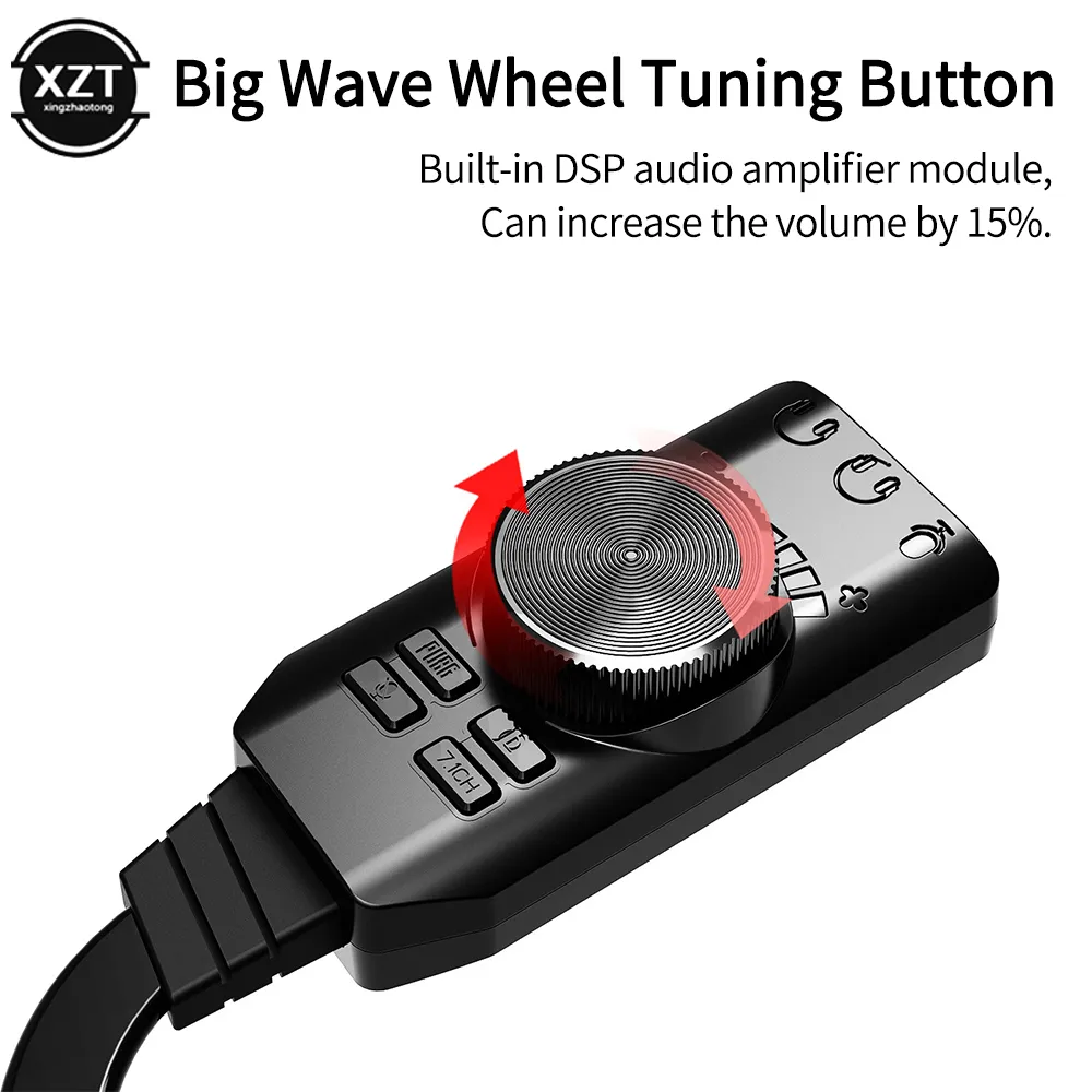 Enhance Your Gaming Audio with the External USB Sound Card 7.1 PUBG Gaming, Plug and Play, Virtual Surround Sound