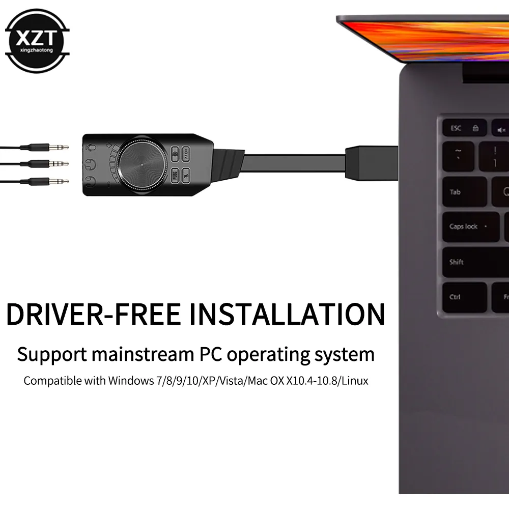 Enhance Your Gaming Audio with the External USB Sound Card 7.1 PUBG Gaming, Plug and Play, Virtual Surround Sound