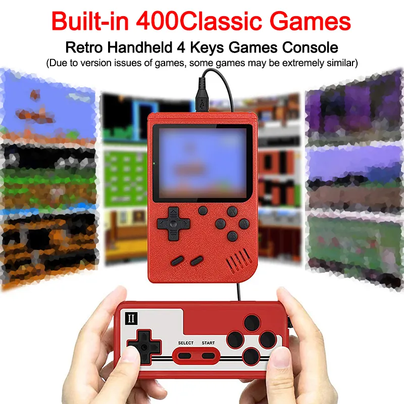 Broodio Retro Portable Mini Handheld Video Game Console 400 Built in Games 3.0 Inch Screen Fun for Kids