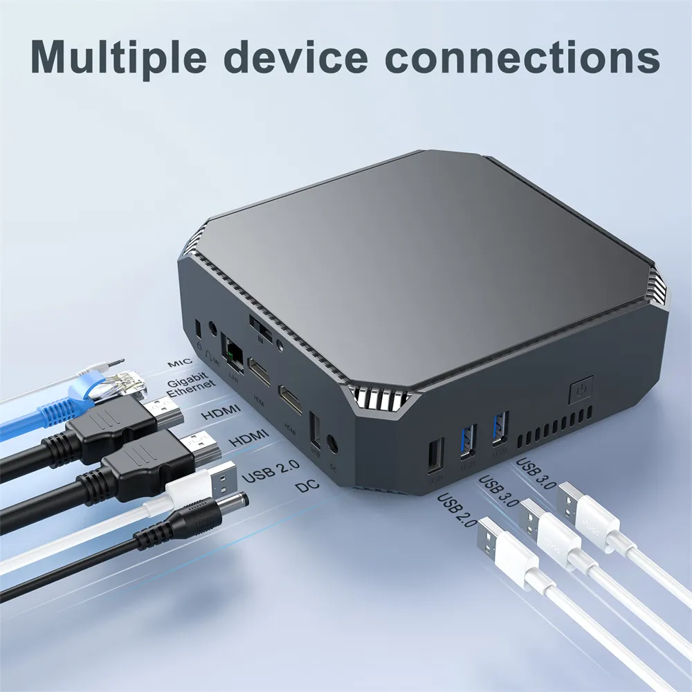AK2 Mini PC Windows 10 Pro Intel Celeron J3455 DDR3 8GB 128GB SSD 2.4G 5G Dual Band WiFi BT 4.2 Gamer Office Computer MINI PC