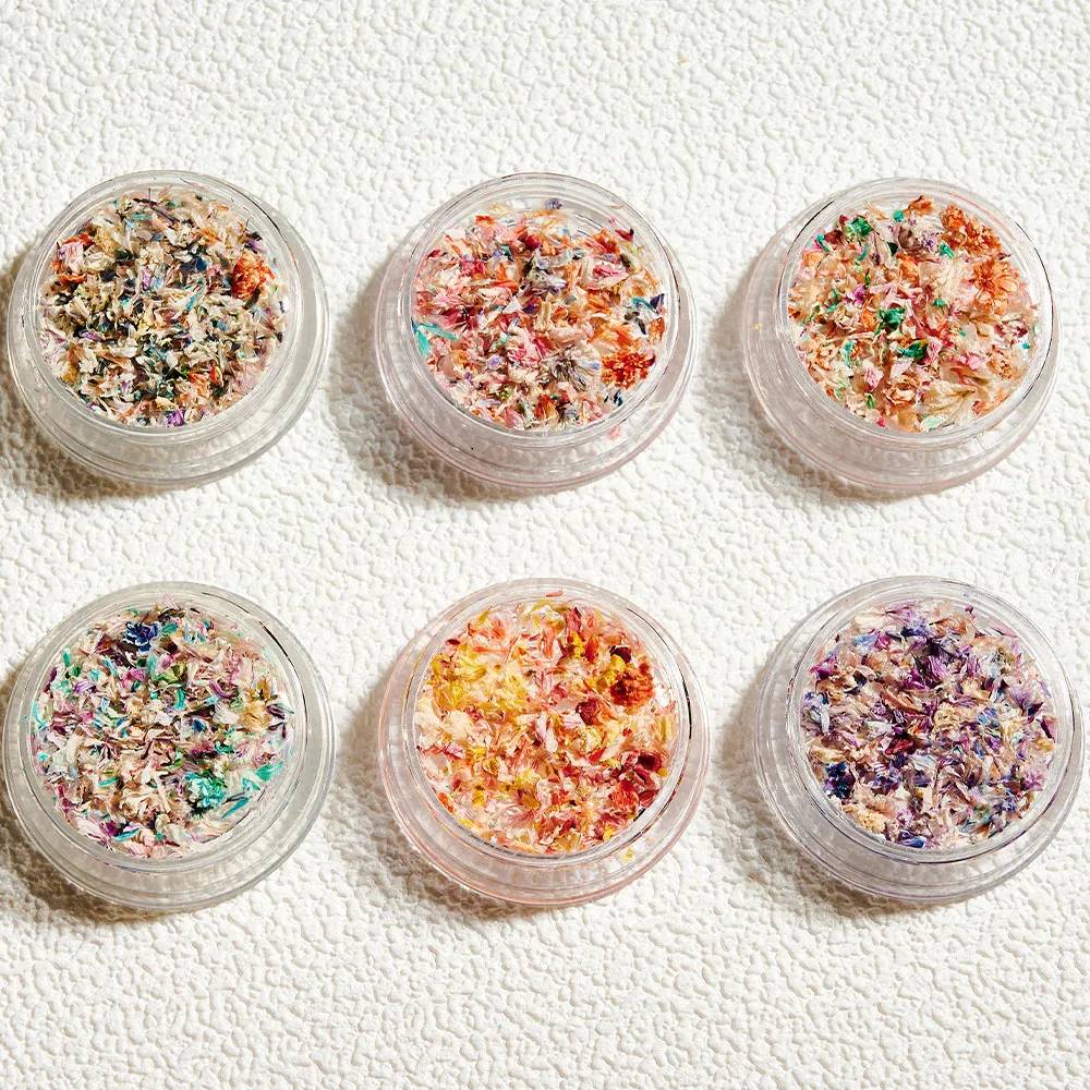 3D Mix Dried Flowers Nail Decorations: Summer Spring Charm for Gel Polish Manicures Leaf, Flower, and Jewelry Designs
