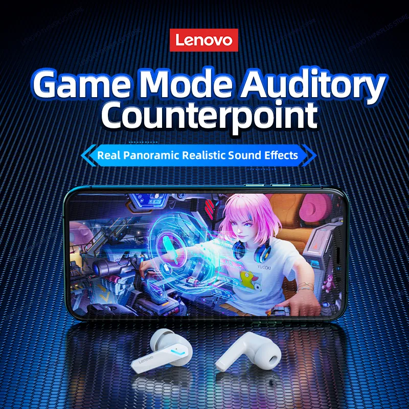 Original Lenovo GM2 Pro 5.3 Earphone: Bluetooth Wireless Earbuds with Low Latency HD Call, Dual Mode Gaming Headset with Mic