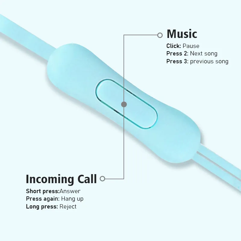 Olaf Portable Sport Earphone: Wired Super Bass with Built in Mic 8 Colors, 3.5mm In Ear Hands Free for Smartphones