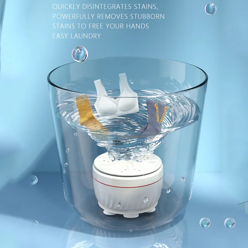 Portable Ultrasonic Turbo Washing Machine Air Bubble Mini Travel Washer