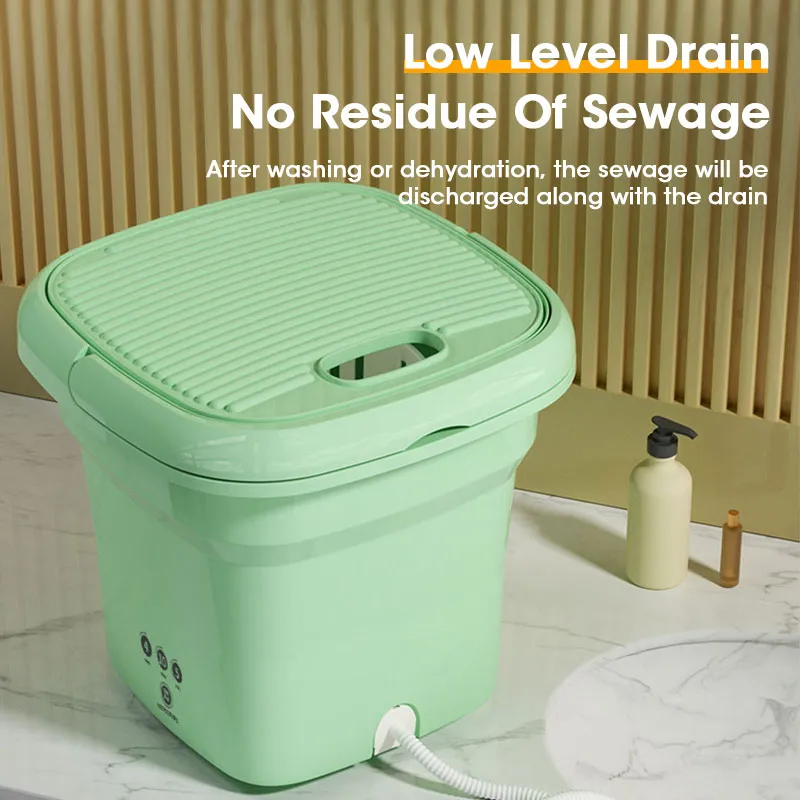 Portable Folding Washing Machine with Dryer Mini Travel Washer Clothes, Socks, Underwear