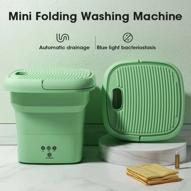 Portable Folding Washing Machine with Dryer Mini Travel Washer Clothes, Socks, Underwear