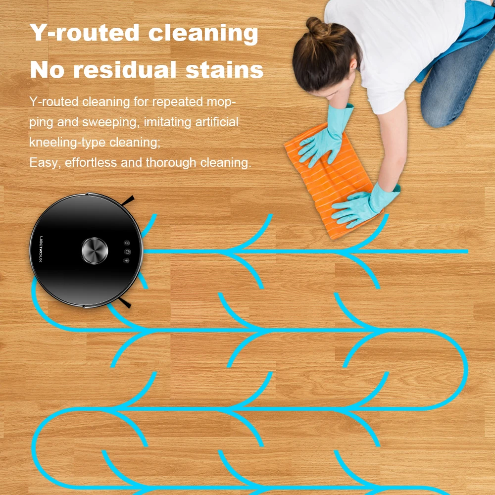 Liectroux XR500 Robot Vacuum Cleaner Laser Navigation 6500pa Suction Wet Mopping