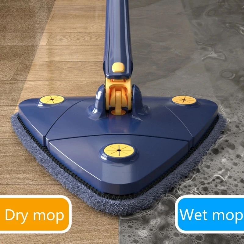 Telescopic Triangle Mop 360° Rotatable Adjustable Squeeze Wet Dry Cleaning Home Floor Tool