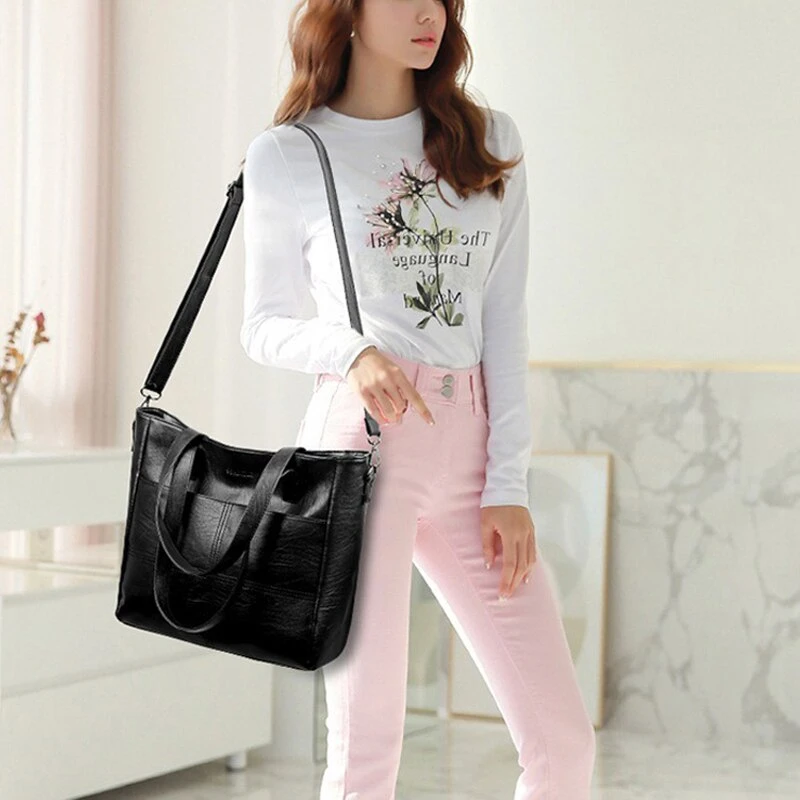 Vintage High Capacity Women's Handbag Luxury Designers Shoulder Top Handle Bag