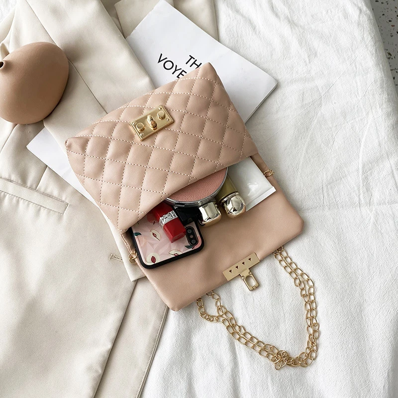 Embroidery Thread Small PU Leather Crossbody Bag Trendy 2022 Handbag Casual Shoulder Handbag