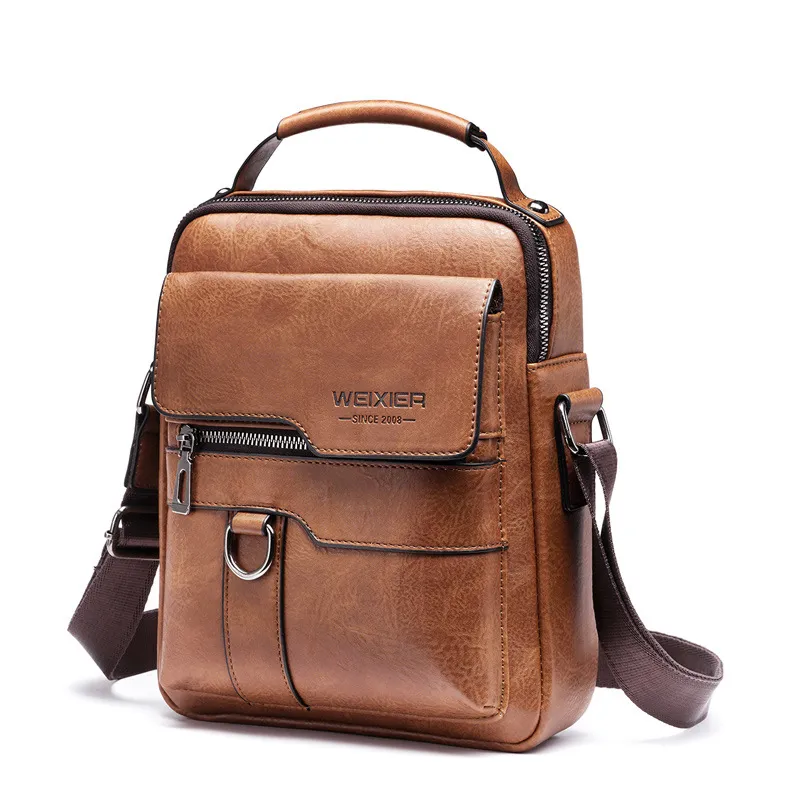 Classic Vintage Men's Shoulder Bag PU Leather Business Crossbody High Quality
