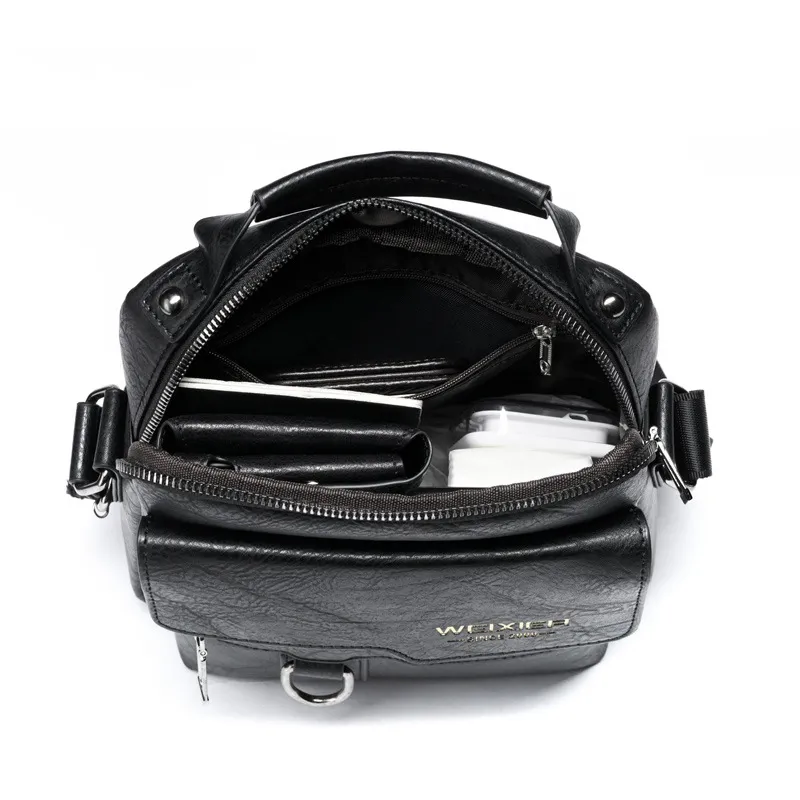 Classic Vintage Men's Shoulder Bag PU Leather Business Crossbody High Quality
