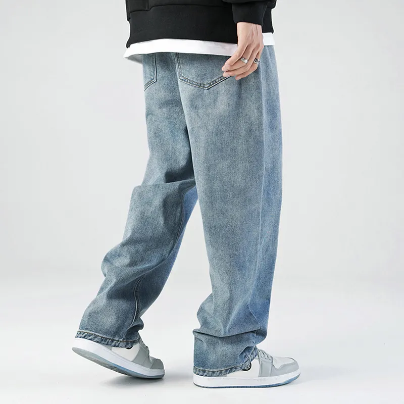 Summer Soft Lyocell Fabric Men's Jeans Thin Loose Straight Pants