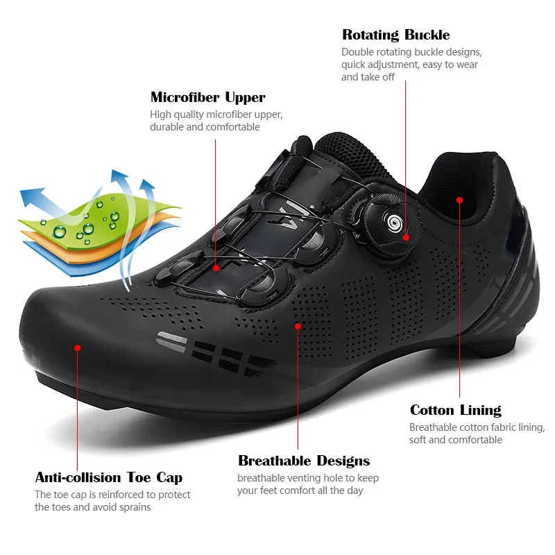 2023 MTB Cycling Shoes Men's & Women's Racing Bike Sneakers Self Locking SPD Cleats