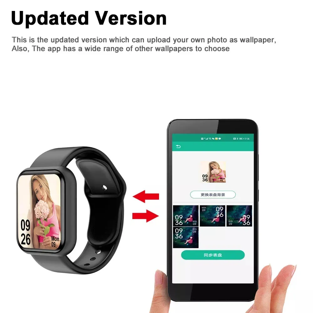 Men's & Women's Smartwatch Blood Pressure & Heart Rate Monitoring Waterproof Fitness Sport