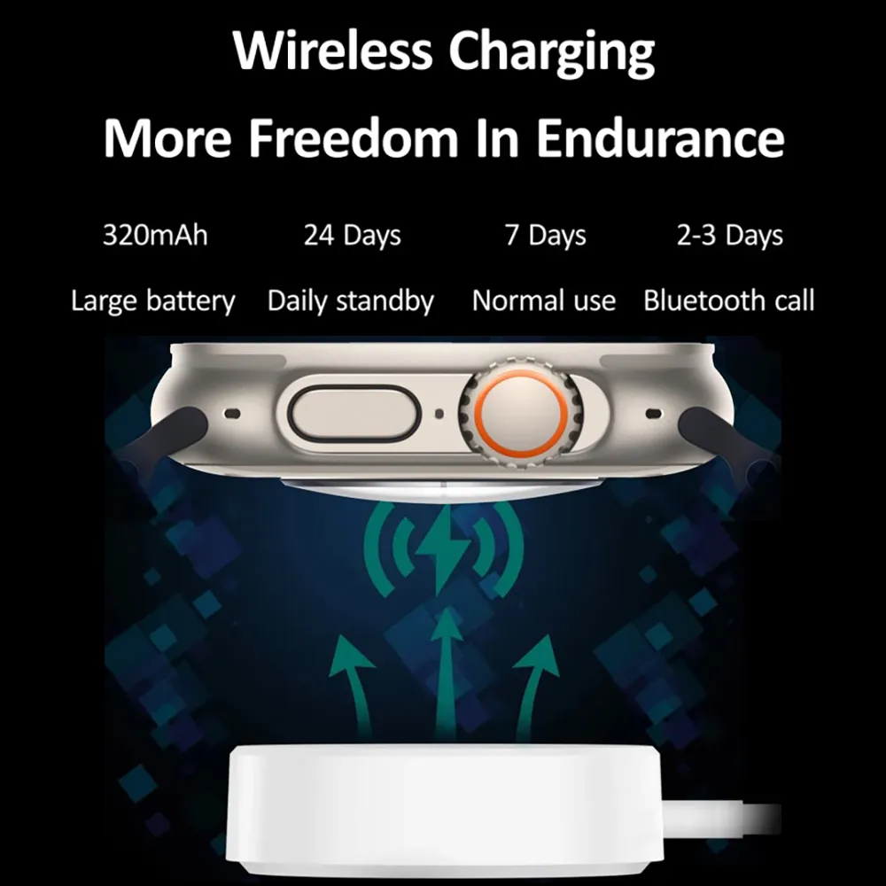 AMOLED Screen Smartwatch Ultra Series 8 NFC Sport Bluetooth Connectivity Large Display