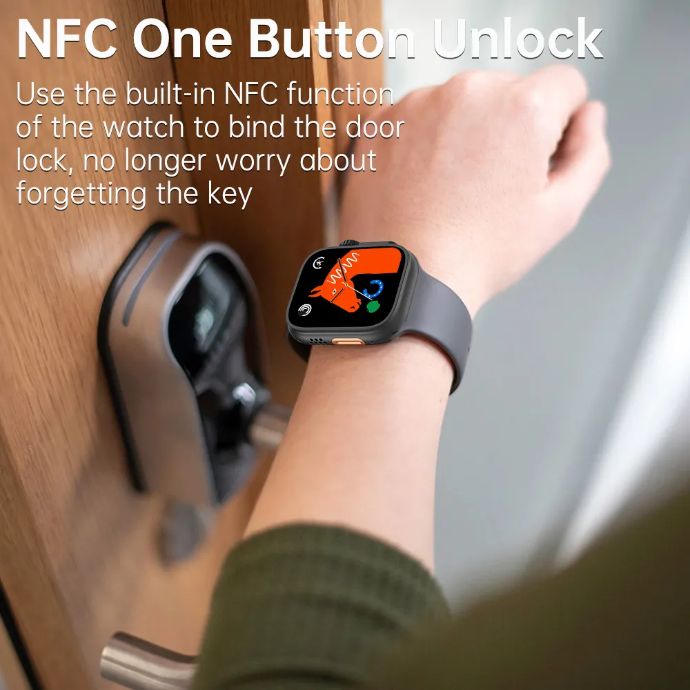 AMOLED Screen Smartwatch Ultra Series 8 NFC Sport Bluetooth Connectivity Large Display