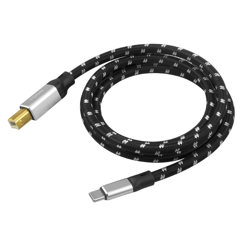 TODN USB DAC Cable Type C to Type B HiFi Stereo 6N OFC Data Audio Digital Cable