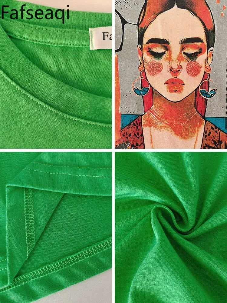 100 Percent Cotton Women's Oversized T shirts Comics Print Short Sleeve Summer Tops