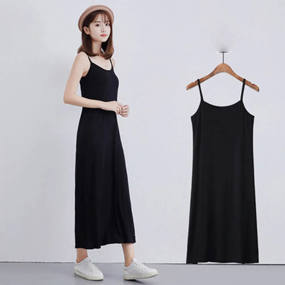 Women's Camisole Dress Loose Summer Tops Mid Length Versatile Inside Outside Wear