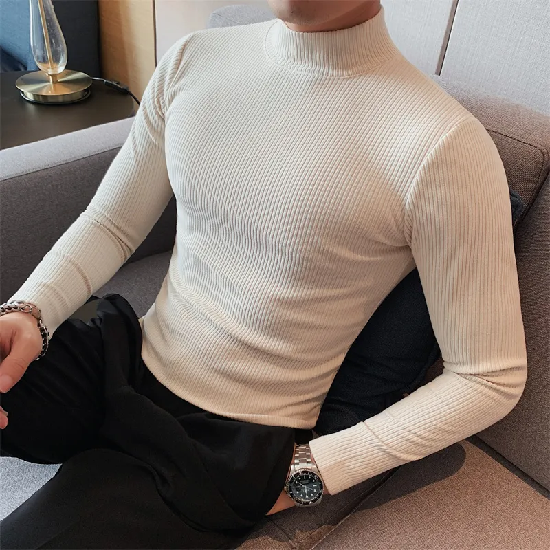 British Style Men's High Quality Long Sleeve T Shirt fall winter