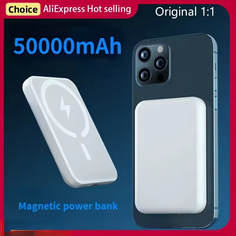 50000mAh Portable Wireless Charger MagSafe Power Bank for iPhone 15, 14, 13