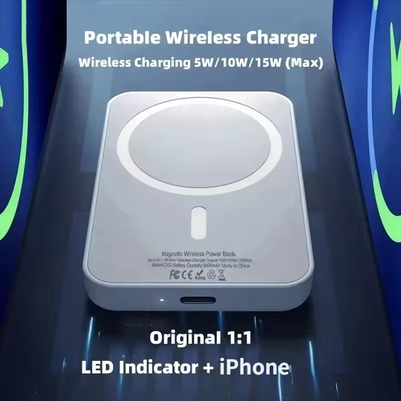 50000mAh Portable Wireless Charger MagSafe Power Bank for iPhone 15, 14, 13