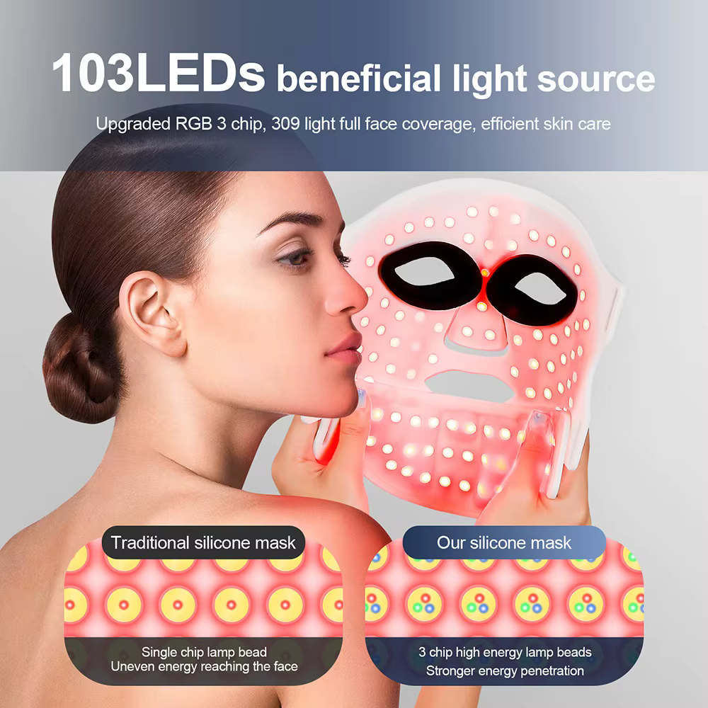 Silicone LED Face & Neck Mask – 7 Color Infrared Light Therapy