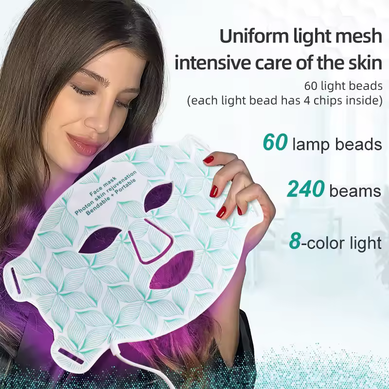 8 Color LED Face & Neck Mask – Red & Near Infrared Therapy