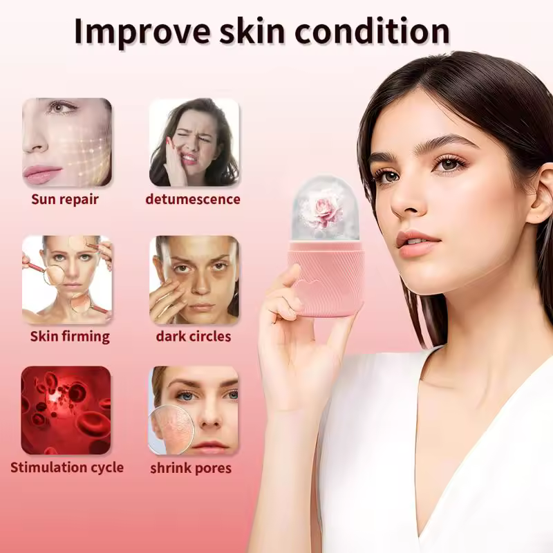 Silicone Ice Ball Face Massager – Reusable Contouring Roller