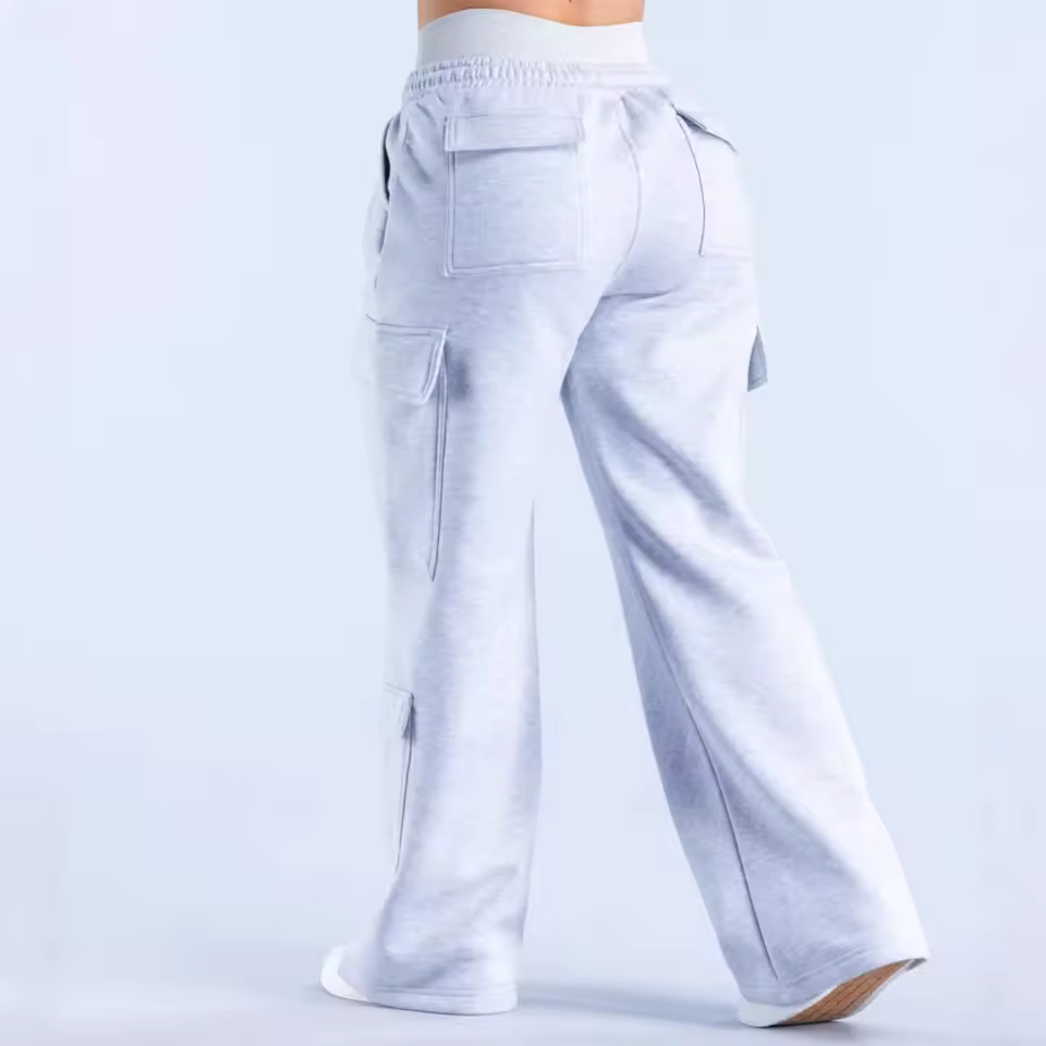 2026 Women's Wide Leg Cargo Pants – Elastic Waistband, Large Pockets, Y2K Casual Sportswear