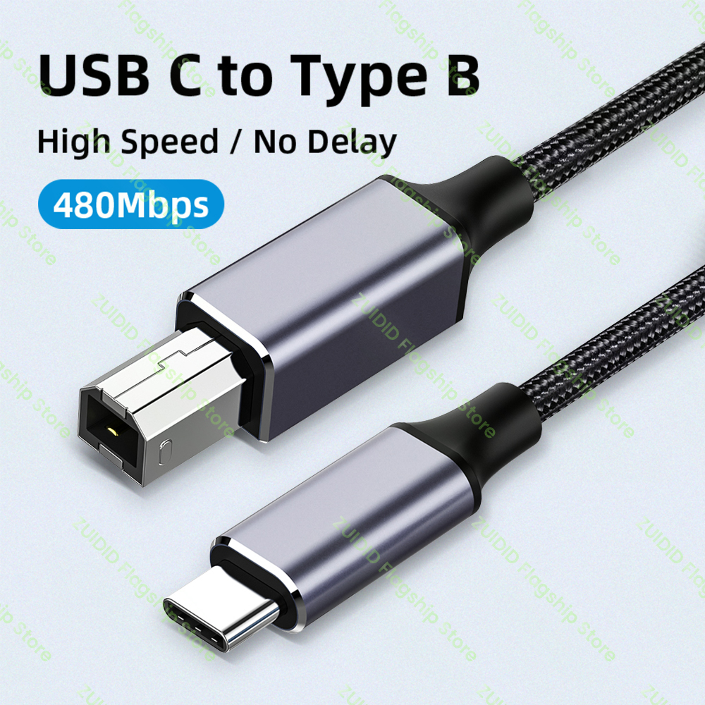 USB Type C to Type B Cable for Printers & Scanners, 0.5M–3M