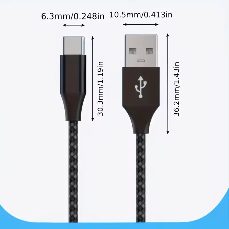 5 Pack USB C Cable 10ft Fast Charge for Samsung & Google