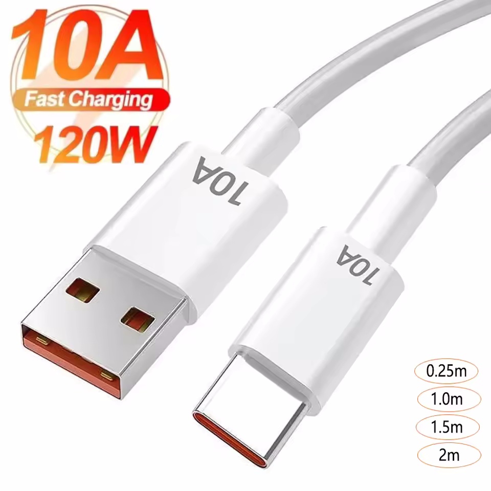 10A 120W USB C Fast Charging Cable for Huawei, Xiaomi, Redmi